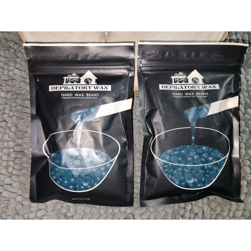 Lot Of 2 New Unopened Lifestance Home Depilatory Hard Wax‎ Beads 3.5oz Bags